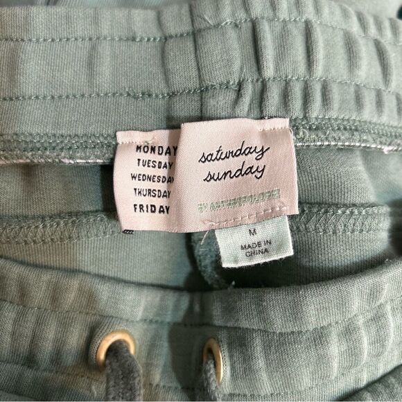 Anthropologie Saturday Sunday Dylan Cropped Joggers Sage Green Size Medium - Picture 9 of 11